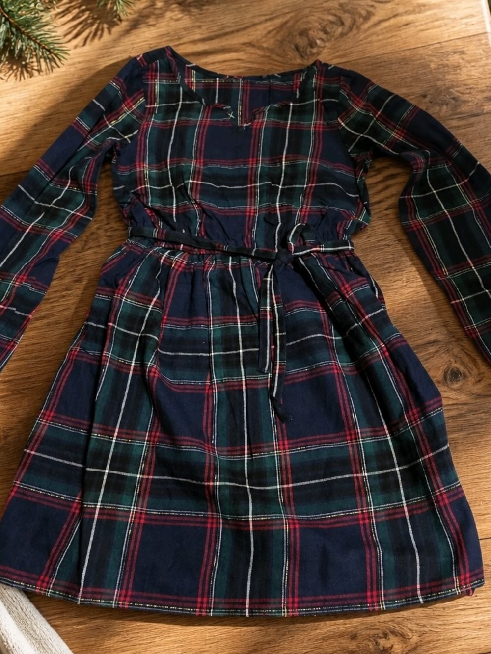 The Children's Place Navy, Red & Green Plaid Long-Sleeve Dress